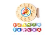 Brettspill & Puslespill - Classic World Wooden Leather Clock with Shapes Tic-Tac 15dlg - 3655