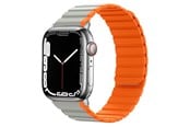 Smartklokke - Tilbehør - Lippa Apple Watch Magnetic Silicone Strap 42/44/45/49 - Gray / Orange - LPAW113