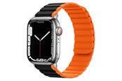 Smartklokke - Tilbehør - Lippa Apple Watch Magnetic Silicone Strap 42/44/45/49 - Black / Orange - LPAW112