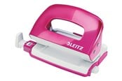 Skrivebordstilbehør - Leitz Hullemaskin  WOW Mini 2 hull/10 ark Rosa - 50601023