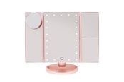 Sminkespeil - UNIQ Hollywood trifold make up spejl - rose gold - 4777-2