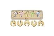 Treleker - Classic World Wooden Castle Keys and Locks Match Game 13pcs. - 40055