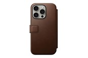 Mobil - Deksel og etui - Nomad Modern Leather Folio - brown - iPhone 15 Pro - NM01628385