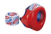 Tape & Lim - tesa film - dispenser with office tape (2 rolls) - 19 mm x 10 m - crystal clear tape blue/red dispenser - 57859-00000-00