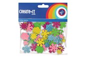 Arts & Crafts - Tilbehør - Haza Witbaard Foam stickers Flowers Glitter 25 pcs. - 192306