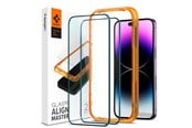 Mobil - Beskyttelsesglass - Spigen tR Align Master 2 Pack - FC black - iPhone 14 Pro Max - AGL05204