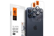 Mobil - Andre tilbehør - Spigen Glass tR EZ Fit Optik Pro 2 Pack - blue titanium - iPhone 15 Pro/15 Pro Max - AGL07164