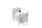 Dukker, Bamser & Utstyr - Smallstuff  Doll Bed - Grey - 51000-09