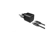 Mobil - Adaptere og ladere - FIXED Fast Charger USB-C PD 20W + USB-C cable 1m Black - FIXC20M-CC-BK