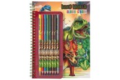 Kreative leker - Depesche Dino World - Colouring Book With Coloured Pencils - 0411385