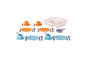 Lekekjøkken & Utstyr - Cavallino Toys Cavallino Crockery with Dish Rack Orange 30pcs. - 8486SF01