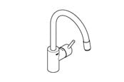 Blandebatterier og beslag - Grohe Concetto Kitchen faucet with pull-out C-spout Chrome - 32663003