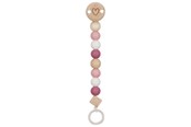 Babyleker - Goki Wooden Pacifier Chain Heart Pink - 65240