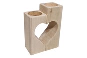 Arts & Crafts - Tilbehør - Playwood Tea light holder Heart Motif Beechwood 2 pcs. - sl204G