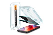 Mobil - Beskyttelsesglass - Spigen Glass tR EZ Fit (Privacy) 2 Pack - Transparency - iPhone 16 Pro - AGL07929