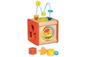 Babyleker - Goki Wooden Activity Cube Beatbox and Motor Skills Spiral - 59966