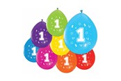 Leketøy - Globos Balloons 2-sided Printed Number 1 8 pcs. - 512001