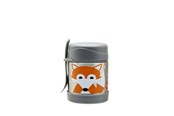 Barnerom - 3 Sprouts - Stainless Steel Food Jar and Spork - Gray Fox - IFJFOX