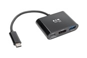 Dokkingstasjon - Eaton Series USB C to HDMI Adapter w/USB-A Hub and PD Charging - USB 3.1 Thunderbolt 3 Compatible 4K x 2K @ 30 Hz Black USB Type C USB-C - U444-06N-H4UB-C