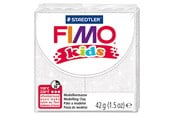 Byggesett - Fimo Kids Modeling Clay White Glitter 42gr - 78534