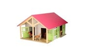 Treleker - Kids Globe Horse stable Pink with 2 boxes and storage 1:24 - 610168