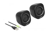 Høyttalere - PC - DeLOCK Mini Stereo PC Speaker - Svart - 27002