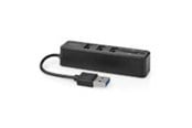 USB-hub - Nedis USB-hub | 1x USB-A | 3x USB A Female | 5 port(s) USB-hub - USB 2.0 - 4 porter - Svart - CCGB60250BK01