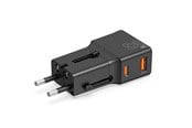 Mobil - Adaptere og ladere - Mobile Origin Travel adapter 25W EU/US/UK/AU black - TAD25-2P-BLK