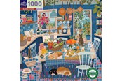 Puslespill - eeBoo Puzzle 1000 pcs - Blue Kitchen - EPZTBUK