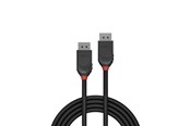 Skjermkabel - Lindy Black DisplayPort 1.2 Cable - 2m - 36492