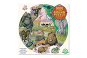 Puslespill - eeBoo Round Puzzle 1000 pcs - Wildlife of Africa - EPZCWLA