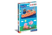 Puslespill - Clementoni Jigsaw Puzzle Super Color Peppa Pig 2x20pcs. Gulv - 24797