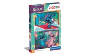 Puslespill - Clementoni Jigsaw Puzzle Super Color Disney Stitch 2x20pcs. Gulv - 24809