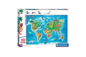 Puslespill - Clementoni Jigsaw Puzzle Super Color Dinosaur Map 180pcs. Gulv - 29790