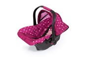 Dukker, Bamser & Utstyr - Bayer Design Deluxe Car Seat with Canopy for Dolls  - Rose w/ dots (67967AA) - 67967AA