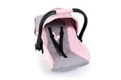 Dukker, Bamser & Utstyr - Bayer Design Deluxe Car Seat with Canopy for Dolls  - Grey/Pink (67933AA) - 67933AA