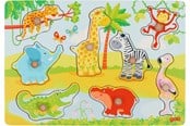 Babyleker - Goki African Animals Lift Out Puzzle - 57397