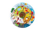 Puslespill - Bigjigs Wooden Seasons Floor Puzzle Round 50 pcs. Tre - 33003