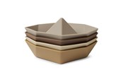 Babyutstyr - Nuuroo Asger silicone boats 4-pack - Brown Mix - NU538BM