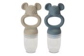 Babyutstyr - Nuuroo Lauge silicone fruit feeder pacifier 2-pack - Bering Sea / Cobblestone - NU518BC4