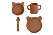 Babyutstyr - Nuuroo Lykke silicone tableware 4-pack - Caramel Café - NU375CC