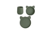 Babyutstyr - Nuuroo Judi silicone tableware 3-pack  - Dusty Green - NU377DG