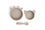 Babyutstyr - Nuuroo Eddy silicone tableware 3-pack - Cobblestone - NU444CS