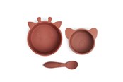 Babyutstyr - Nuuroo Eddy silicone tableware 3-pack - Mahogany - NU444M