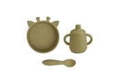 Babyutstyr - Nuuroo Elke silicone tableware 3-pack - Olive Green - NU445OG