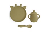 Babyutstyr - Nuuroo Elke silicone tableware 3-pack - Olive Green - NU446OG