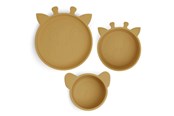 Babyutstyr - Nuuroo Benni silicone tableware 3-pack - Dusty Yellow - NU448DY