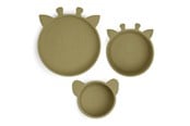 Babyutstyr - Nuuroo Benni silicone tableware 3-pack - Olive Green - NU448OG