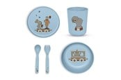 Babyutstyr - Nuuroo Marius dinner set 5-pack - Dusty Blue - NU578DB