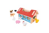 Babyleker - Bigjigs Wooden Farm Shape Sorting Box - BB108